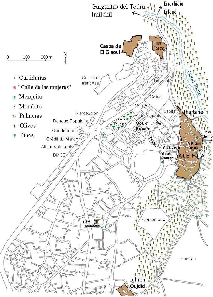 Plano de la ciudad de Tinghir.